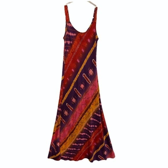 Vintage Hilo Hattie Original Maxi Dress Hawaiian l Orange Aloha Sunset S… - Picture 11 of 12